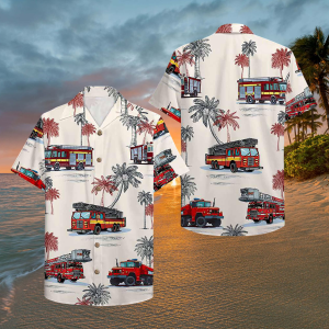 Firefighter Hawaiian Shirt Men Women Youth, Fire Engine Summer Shirt, 3D Aloha Shirt, Fire Truck Lovers, Gift for Fighter