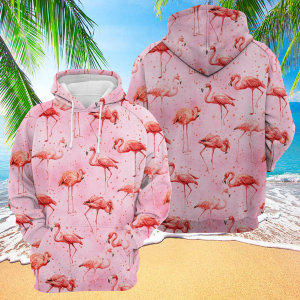Great Flamingo All Over Hoodie, Flamingo Lover, Animal Gift