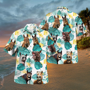 Horse In Tropical Leaves Pattern Hawaiian Shirt, Churchill Downs Derby Day Button Up Shirt