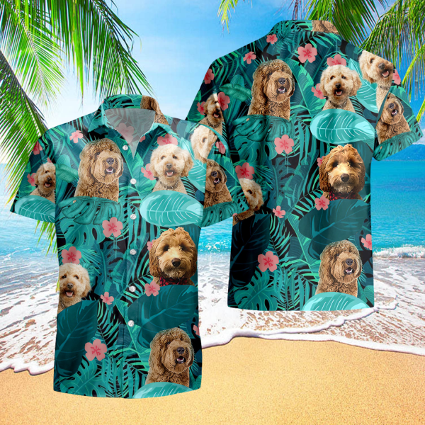 Labradoodle Tropical Hawaiian Shirt, Dog Lover Shirt, Summer Aloha Shirt
