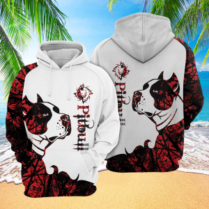 Love Pitbull All Over Hoodie, Pitbull Lover, Dog Lover Gift