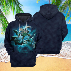 Navy Sea Turtle 3D All Over Printed
