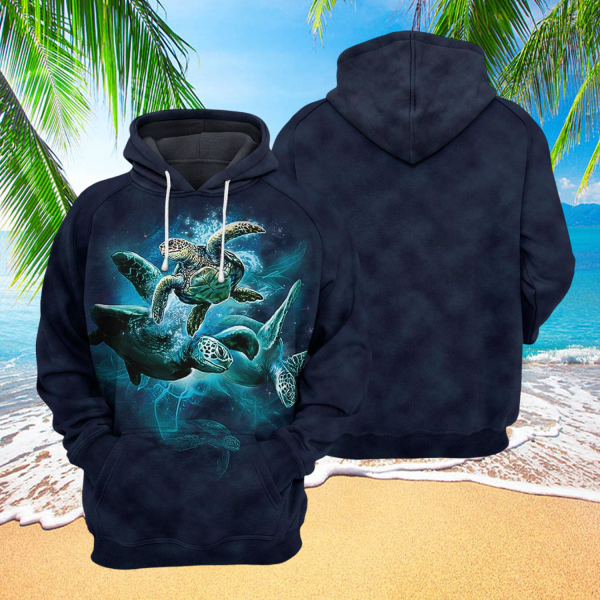 Navy Sea Turtle 3D All Over Printed