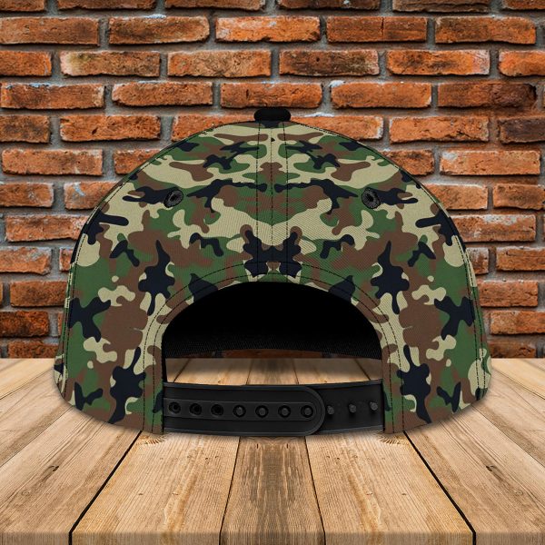 Personalized Deer Hunting Retirement Cap – Custom Name 3D Camo Hat with American Flag – Funny Hunting Gift for Men - Image 4
